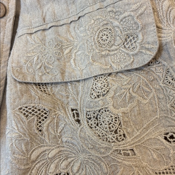 Sundance Teresa Lace Linen Jacket In Flax Women's  S - Picture 13 of 13